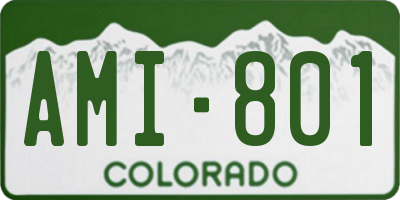 CO license plate AMI801