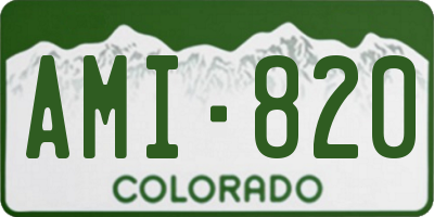 CO license plate AMI820