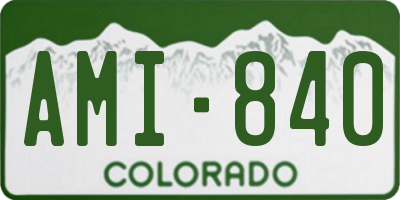 CO license plate AMI840