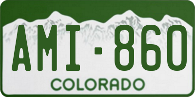 CO license plate AMI860