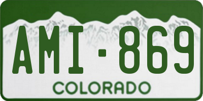 CO license plate AMI869