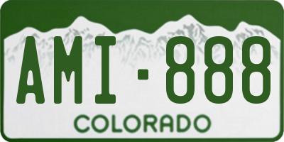 CO license plate AMI888