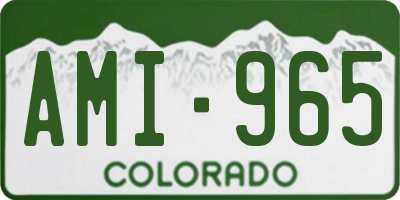 CO license plate AMI965