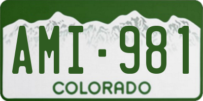 CO license plate AMI981