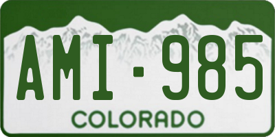 CO license plate AMI985