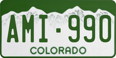 CO license plate AMI990