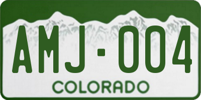 CO license plate AMJ004