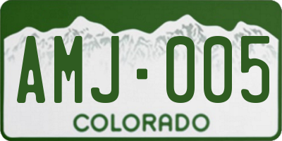 CO license plate AMJ005
