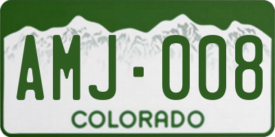 CO license plate AMJ008