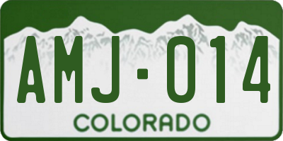 CO license plate AMJ014
