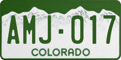 CO license plate AMJ017