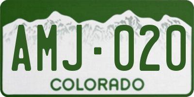 CO license plate AMJ020