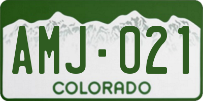 CO license plate AMJ021