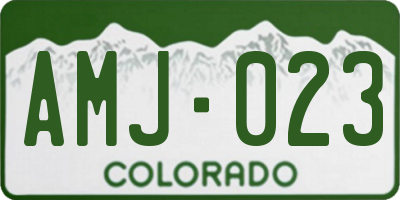 CO license plate AMJ023