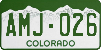 CO license plate AMJ026
