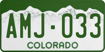 CO license plate AMJ033