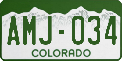 CO license plate AMJ034