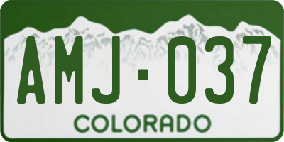 CO license plate AMJ037