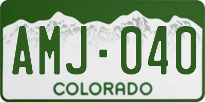CO license plate AMJ040