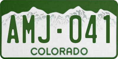 CO license plate AMJ041