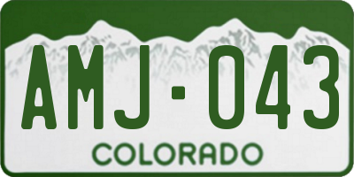 CO license plate AMJ043