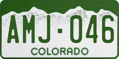 CO license plate AMJ046