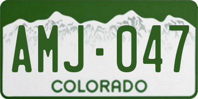 CO license plate AMJ047