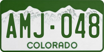 CO license plate AMJ048