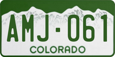 CO license plate AMJ061