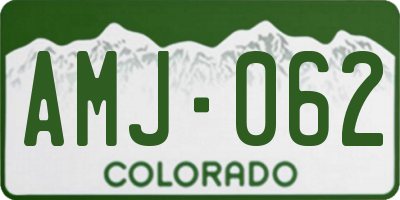 CO license plate AMJ062