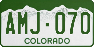 CO license plate AMJ070
