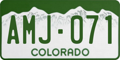 CO license plate AMJ071