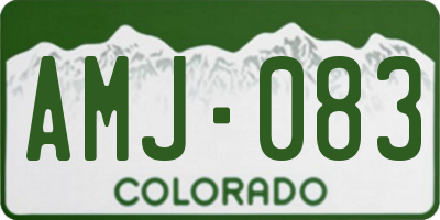 CO license plate AMJ083