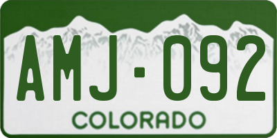 CO license plate AMJ092