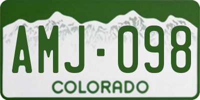 CO license plate AMJ098