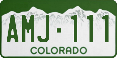 CO license plate AMJ111