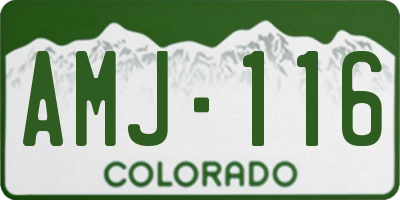 CO license plate AMJ116