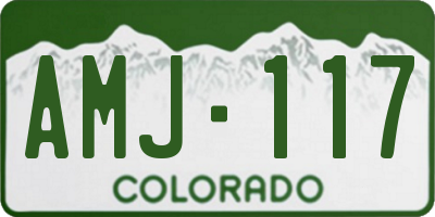 CO license plate AMJ117