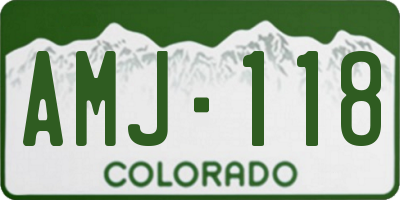 CO license plate AMJ118