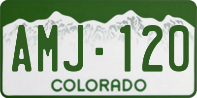 CO license plate AMJ120