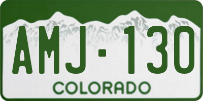CO license plate AMJ130