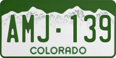 CO license plate AMJ139
