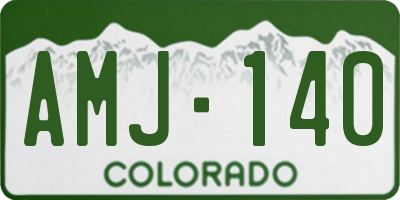 CO license plate AMJ140