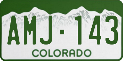 CO license plate AMJ143
