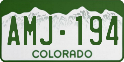 CO license plate AMJ194
