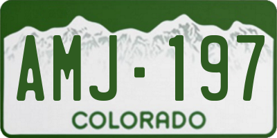 CO license plate AMJ197