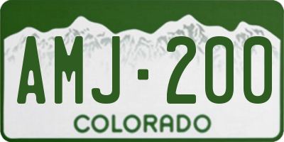 CO license plate AMJ200
