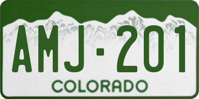 CO license plate AMJ201