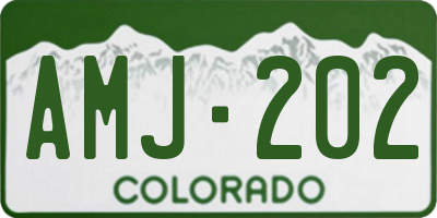 CO license plate AMJ202