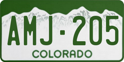 CO license plate AMJ205